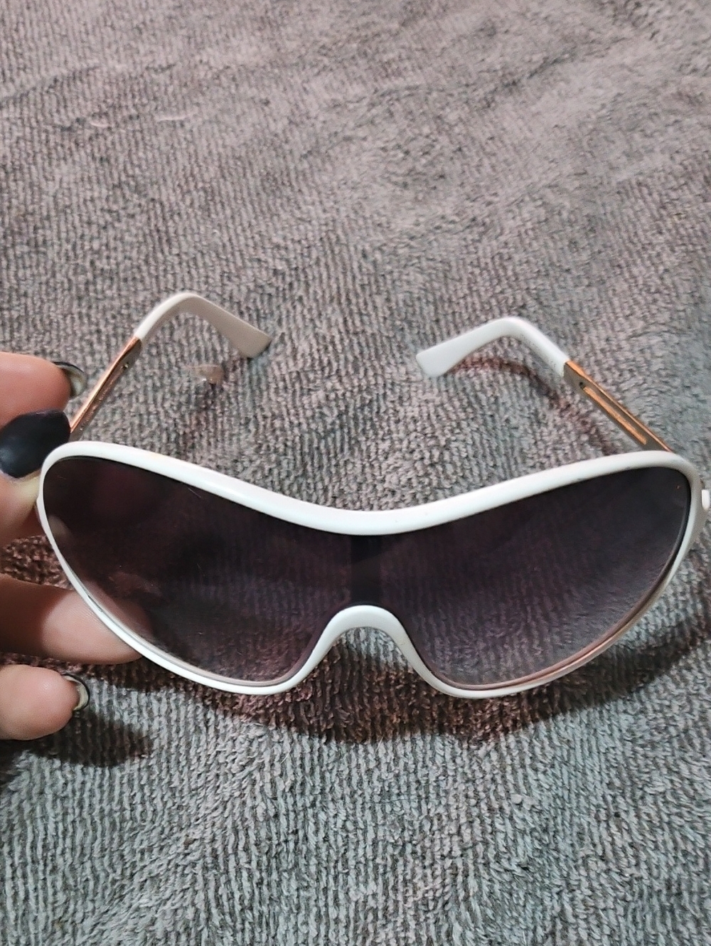 White Designed In Italy Frame Womens Sunglasses with Gradient Lenses